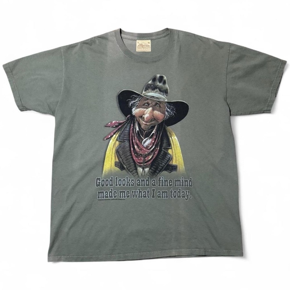 Vintage 90s The Mountain Mike Scovel Old Man Novelty Joke Graphic T-shirt XL